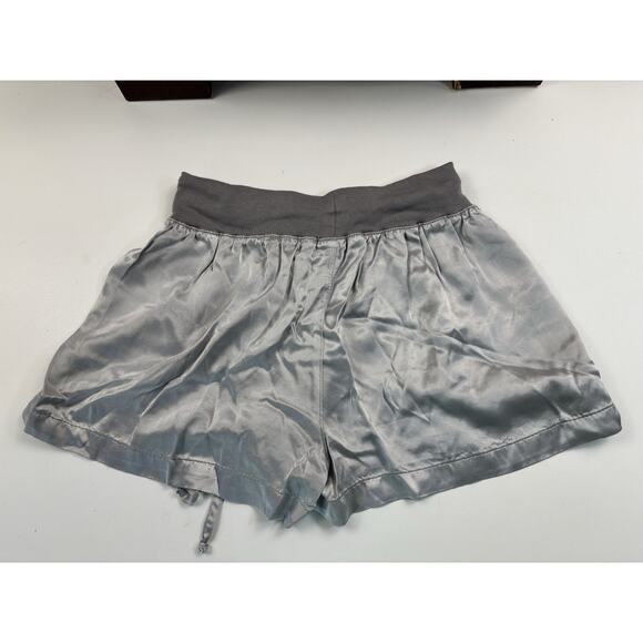 PJ Harlow Mikel Satin Boxer Lounge Shorts Morning Blue XS USA Made Womens Pajama - Picture 2 of 9